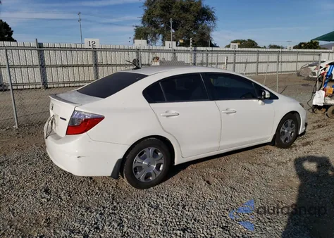 2012 Honda Civic Hybrid из США, поврежденный, VIN JHMFB4F23CS010498